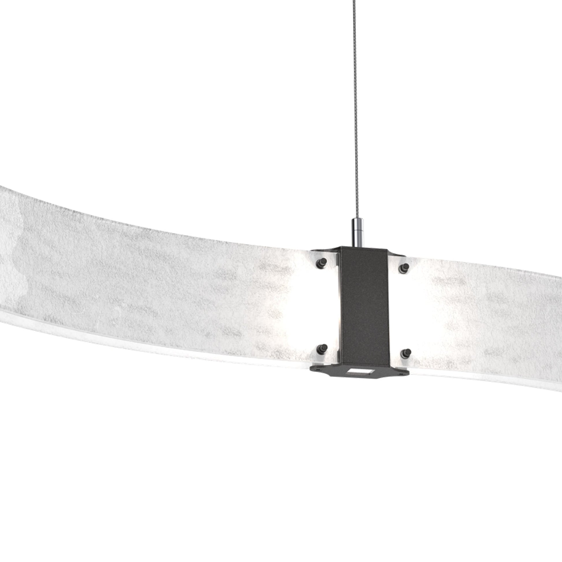 Parallel Curved Linear LED Chandelier in Detail.