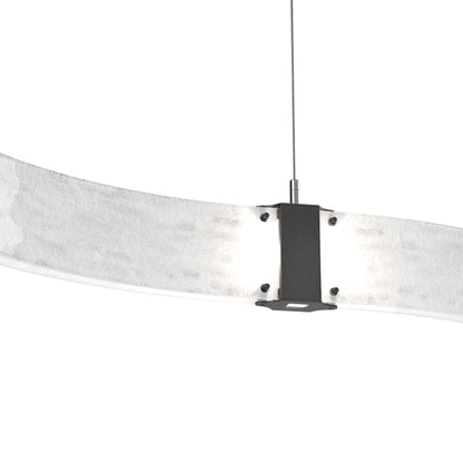 Parallel Curved Linear LED Chandelier in Detail.