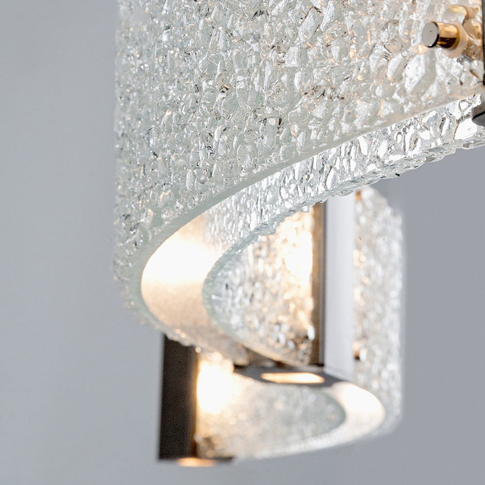 Parallel Curved Linear LED Chandelier in Detail.