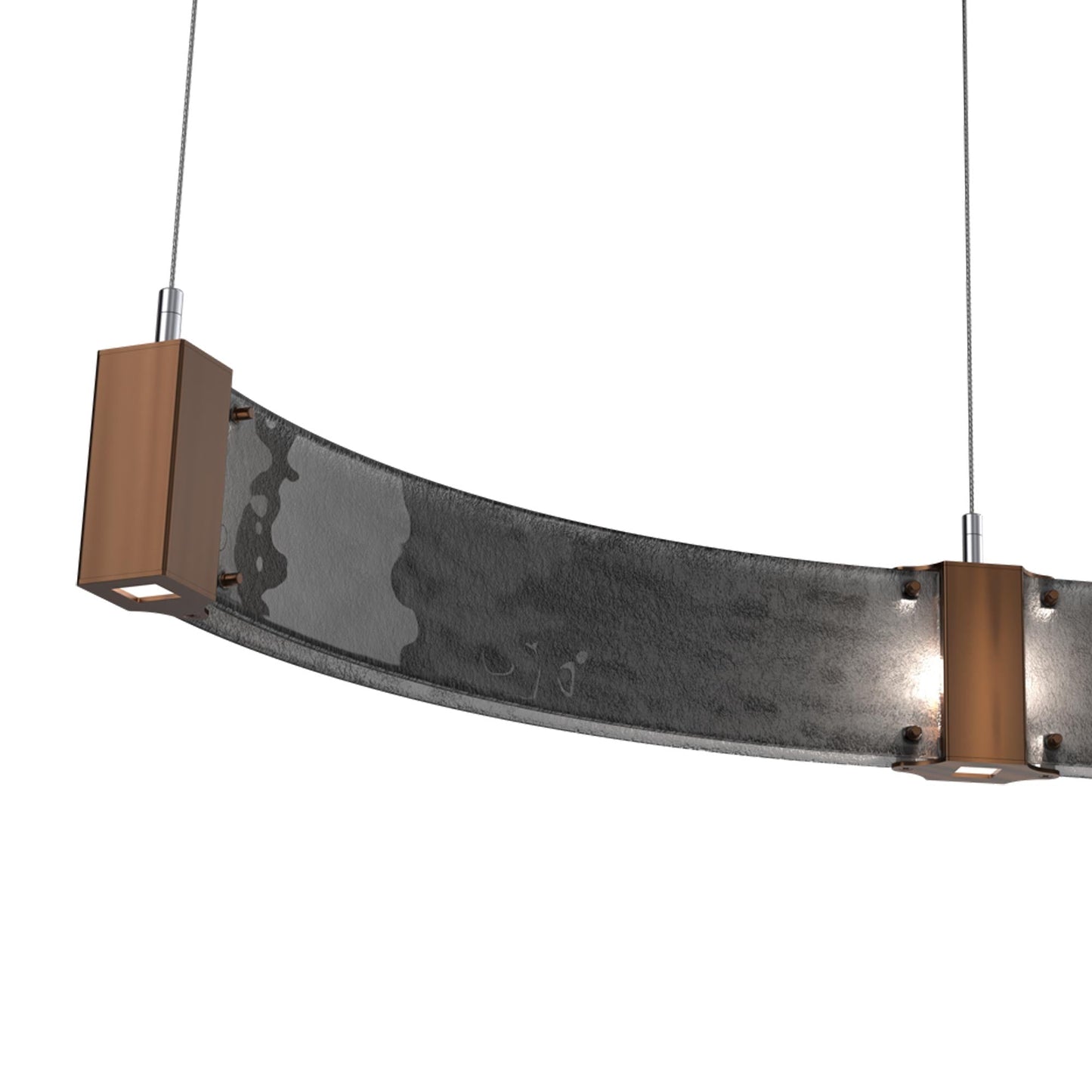 Parallel Curved Linear LED Chandelier in Detail.