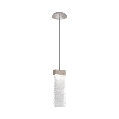 Parallel LED Pendant Light in Beige Silver/Crystal Rimelight Blown Glass.