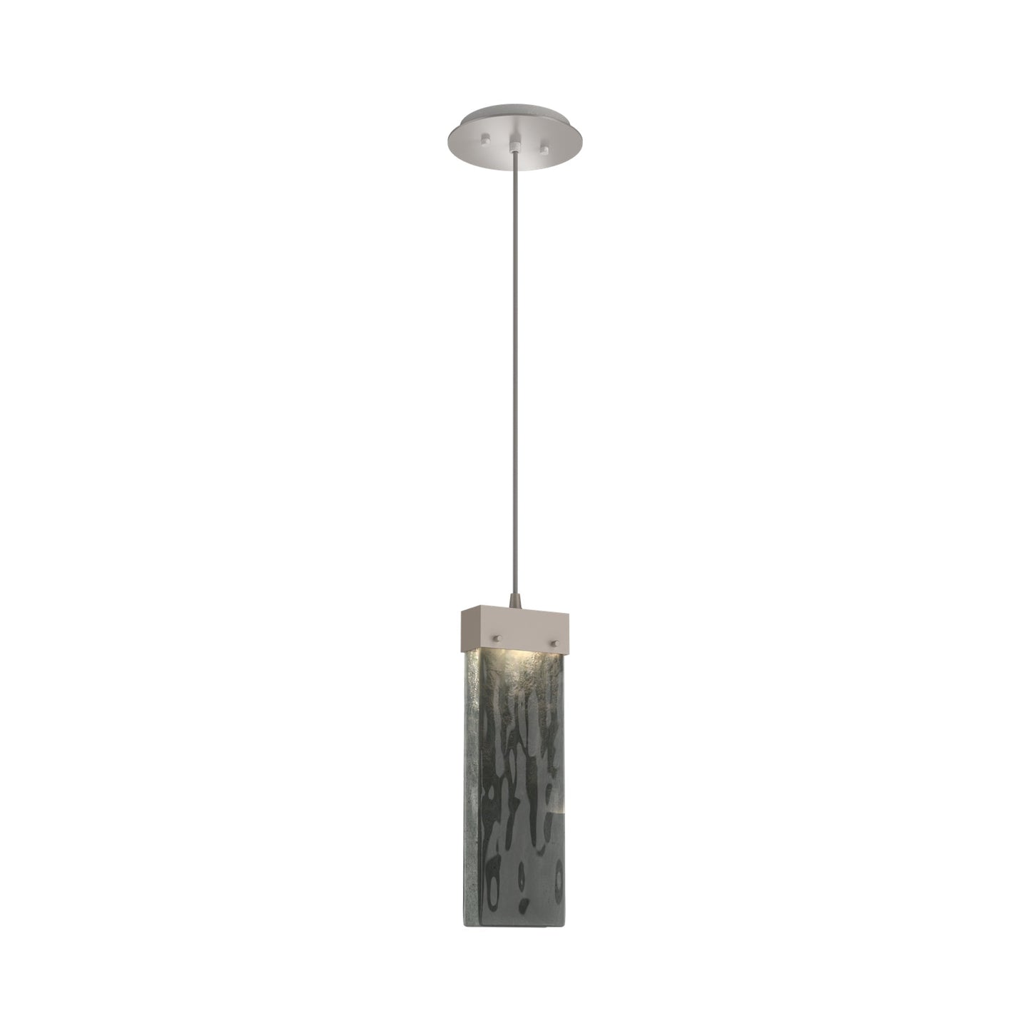 Parallel LED Pendant Light in Beige Silver/Smoke Granite Blown Glass.