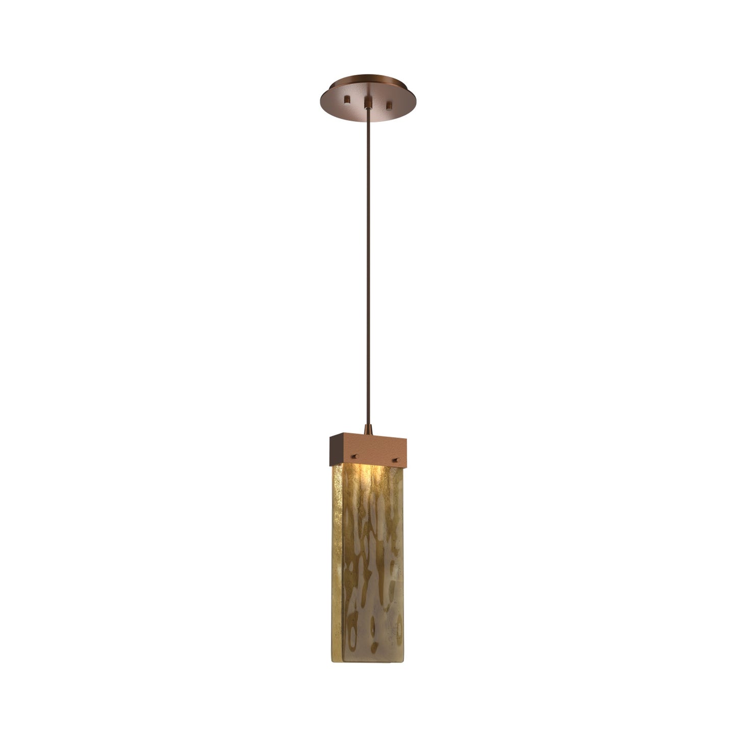 Parallel LED Pendant Light in Burnished Bronze/Bronze Granite Blown Glass.