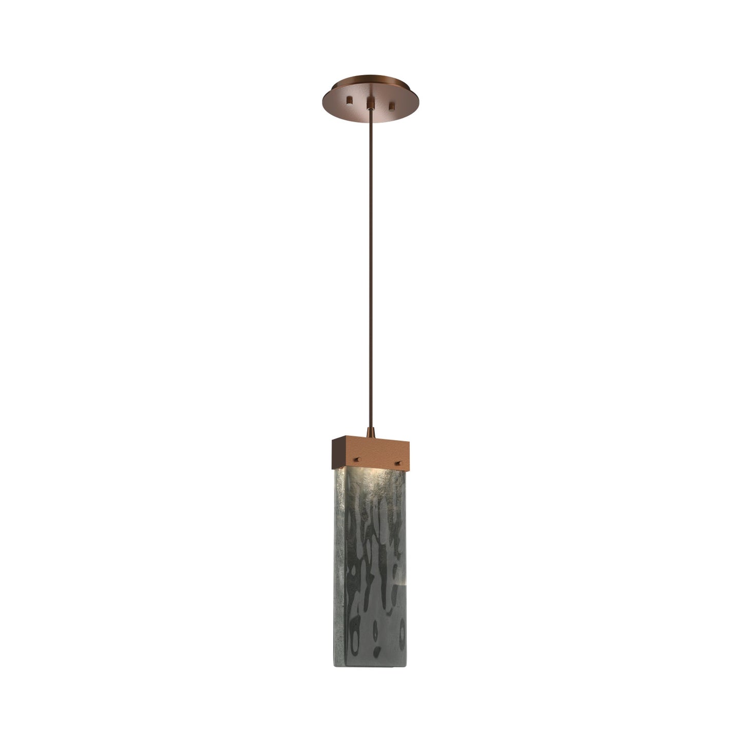 Parallel LED Pendant Light in Burnished Bronze/Smoke Granite Blown Glass.