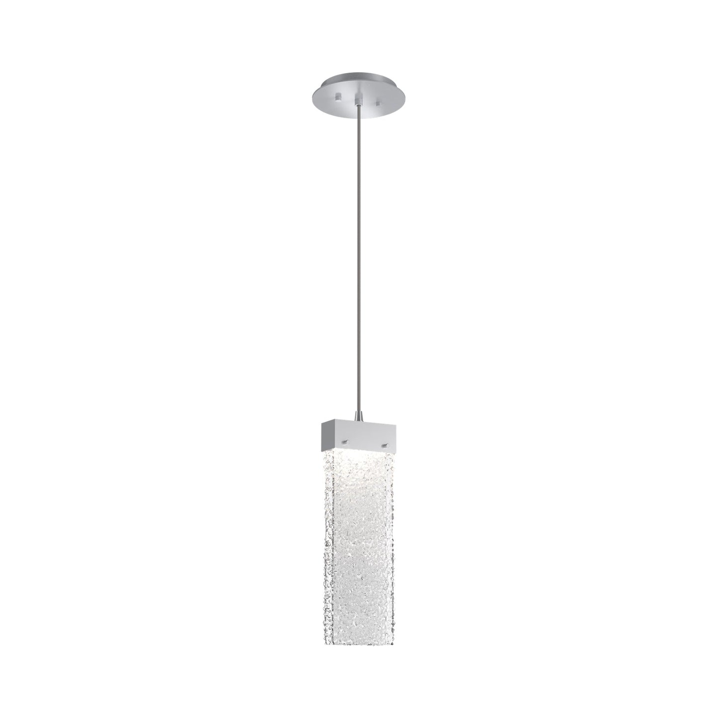 Parallel LED Pendant Light in Classic Silver/Crystal Rimelight Blown Glass.