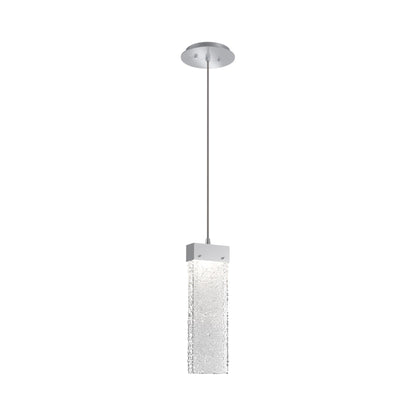 Parallel LED Pendant Light in Classic Silver/Crystal Rimelight Blown Glass.