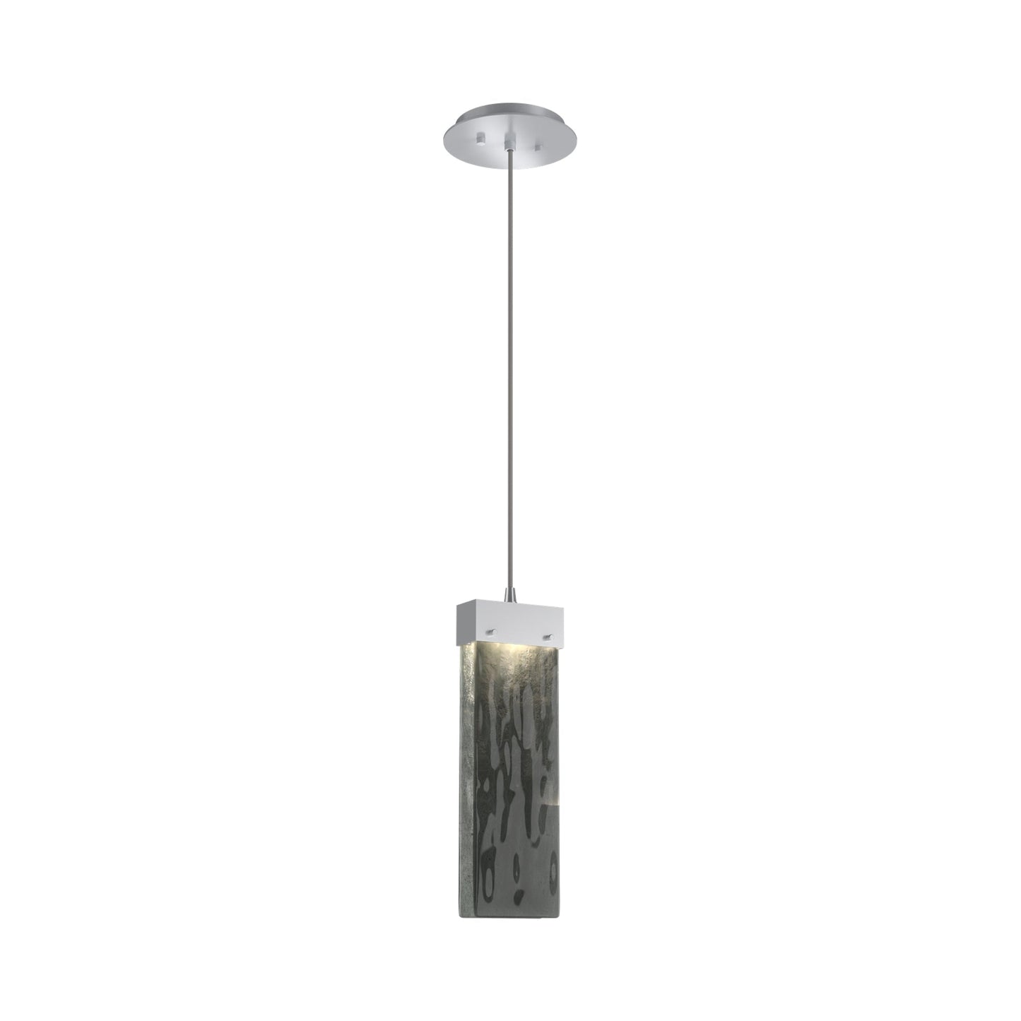 Parallel LED Pendant Light in Classic Silver/Smoke Granite Blown Glass.