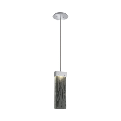 Parallel LED Pendant Light in Classic Silver/Smoke Granite Blown Glass.