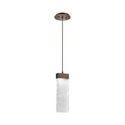 Parallel LED Pendant Light in Flat Bronze/Crystal Rimelight Blown Glass.