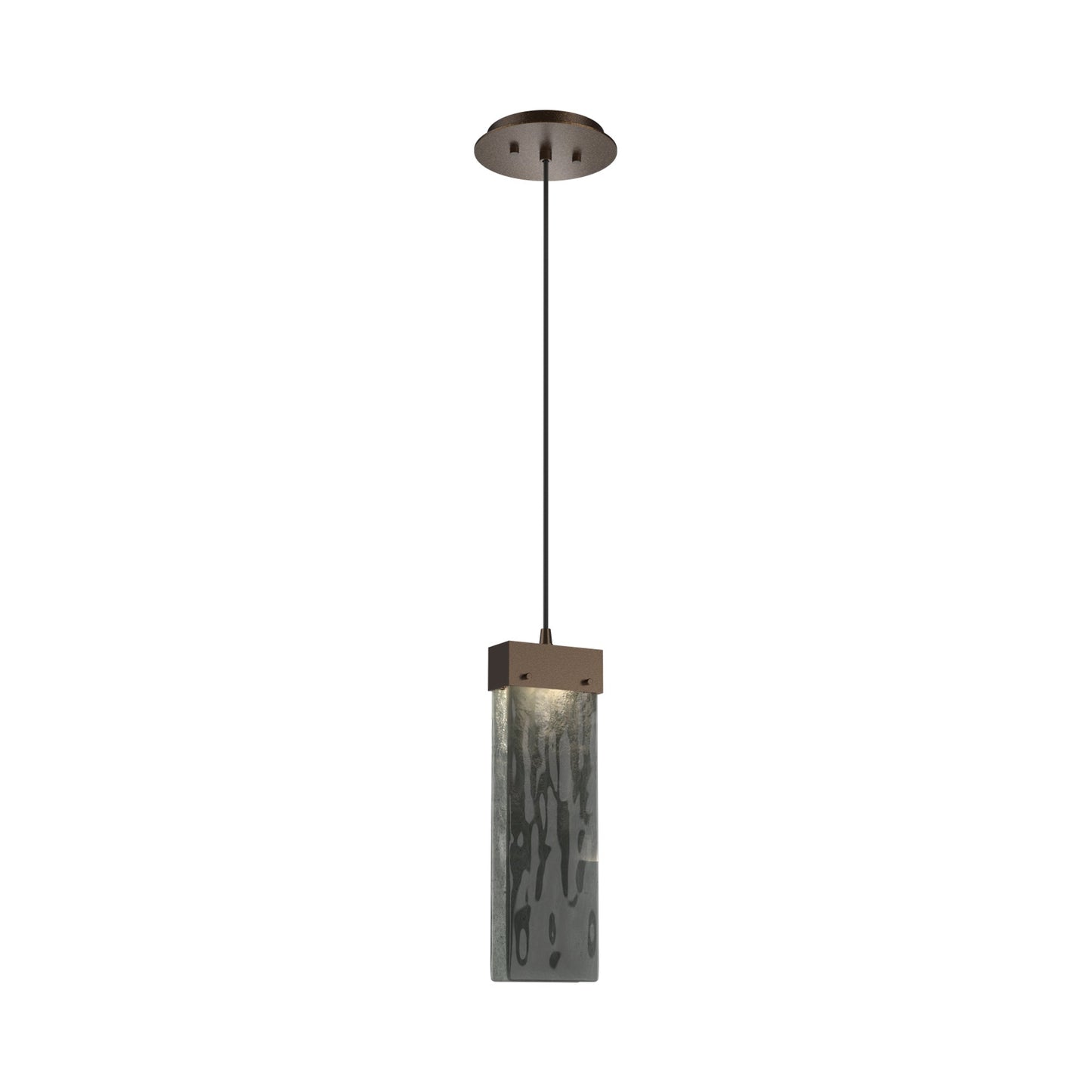Parallel LED Pendant Light in Flat Bronze/Smoke Granite Blown Glass.