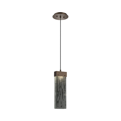 Parallel LED Pendant Light in Flat Bronze/Smoke Granite Blown Glass.