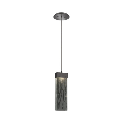 Parallel LED Pendant Light in Graphite/Smoke Granite Blown Glass.