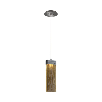 Parallel LED Pendant Light in Gunmetal/Bronze Granite Blown Glass.