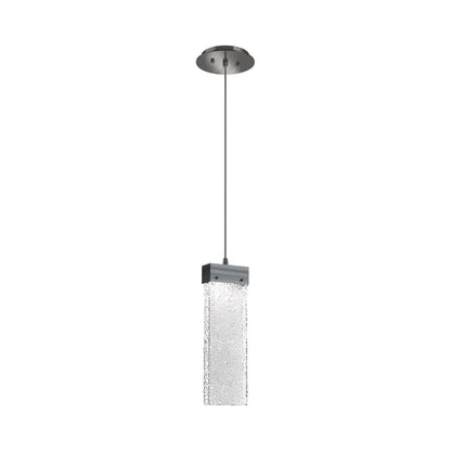 Parallel LED Pendant Light in Gunmetal/Crystal Rimelight Blown Glass.