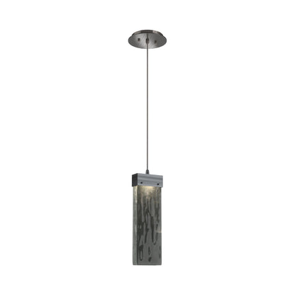 Parallel LED Pendant Light in Gunmetal/Smoke Granite Blown Glass.