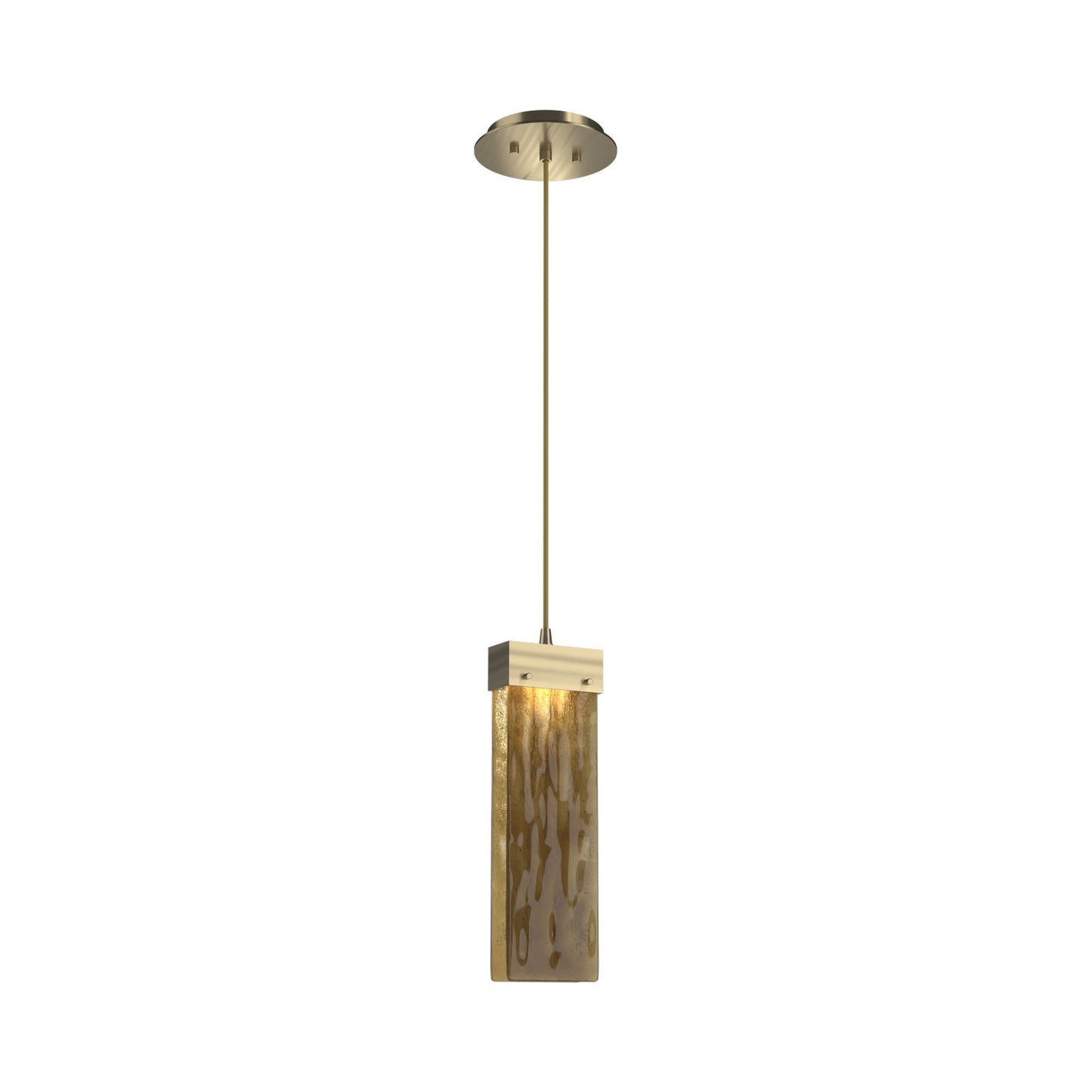 Parallel LED Pendant Light in Heritage Brass/Bronze Granite Blown Glass.