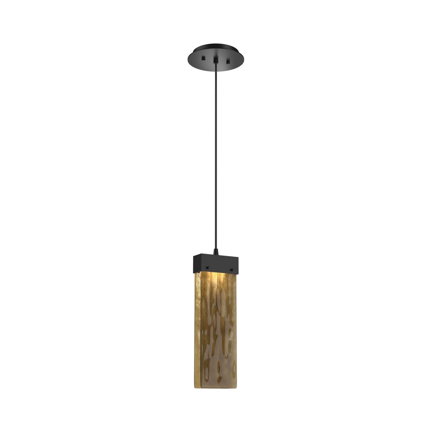 Parallel LED Pendant Light in Matte Black/Bronze Granite Blown Glass.