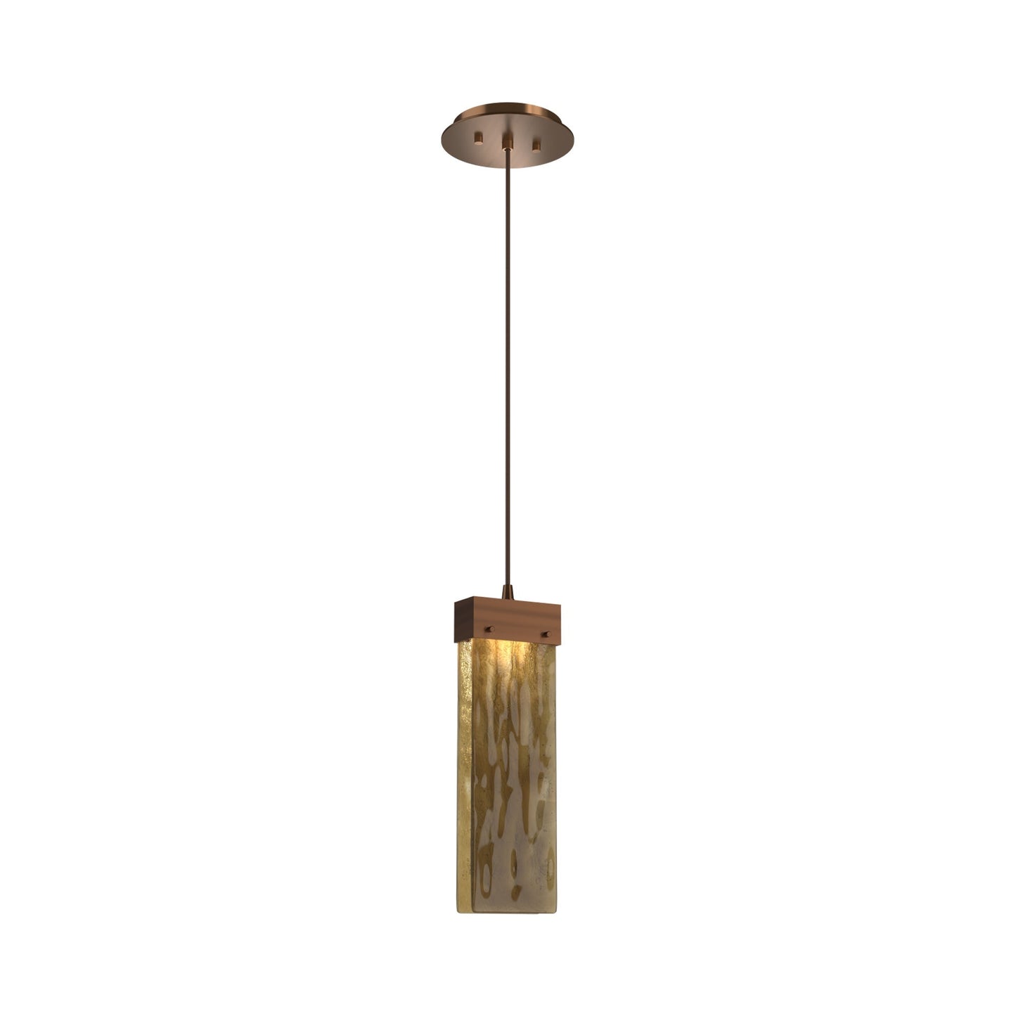 Parallel LED Pendant Light in Oil Rubbed Bronze/Bronze Granite Blown Glass.