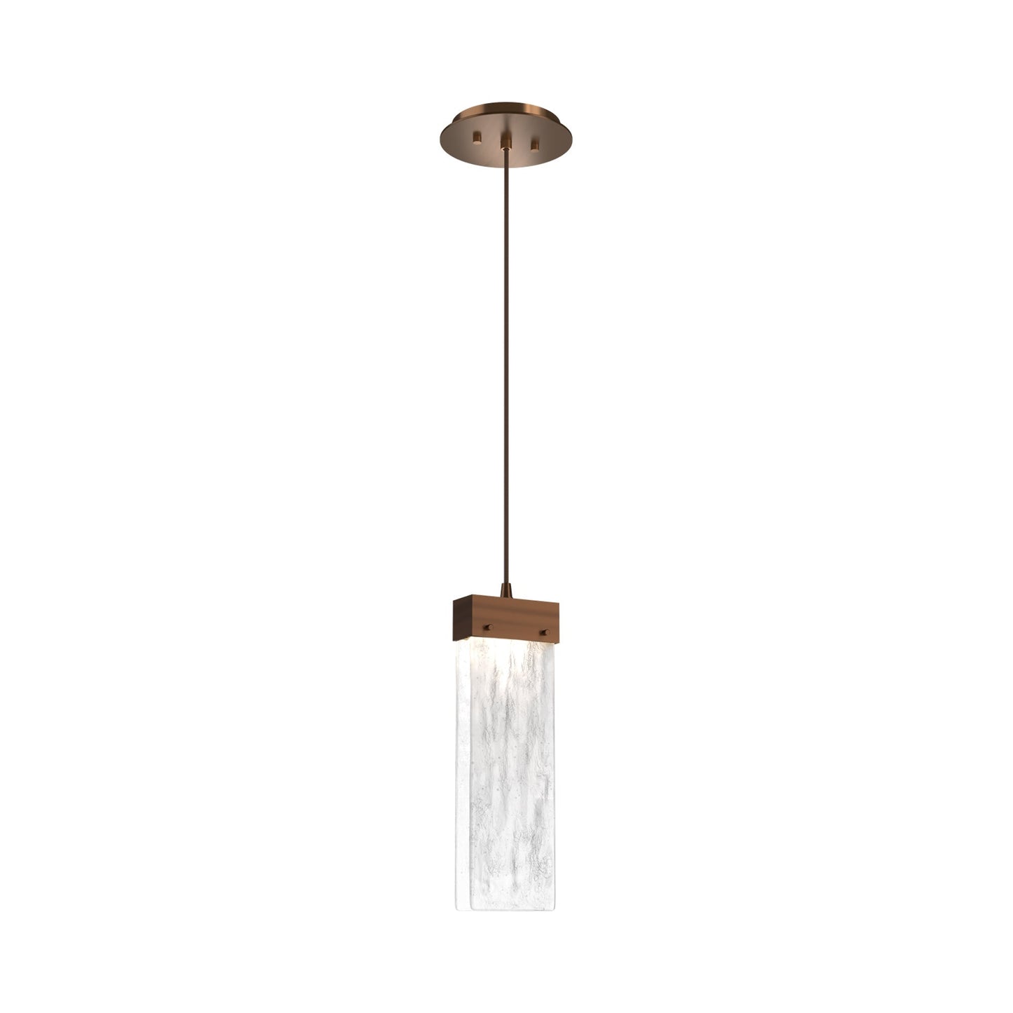 Parallel LED Pendant Light in Oil Rubbed Bronze/Clear Granite Blown Glass.