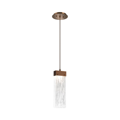 Parallel LED Pendant Light in Oil Rubbed Bronze/Clear Granite Blown Glass.