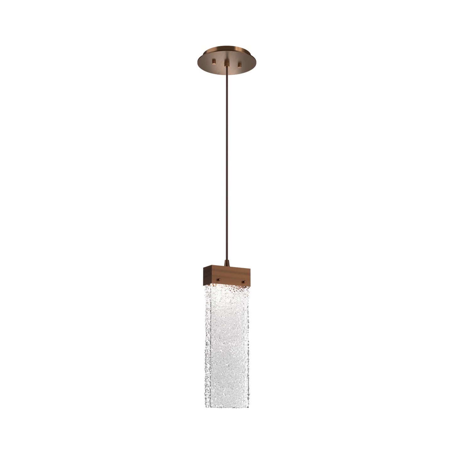 Parallel LED Pendant Light in Oil Rubbed Bronze/Crystal Rimelight Blown Glass.