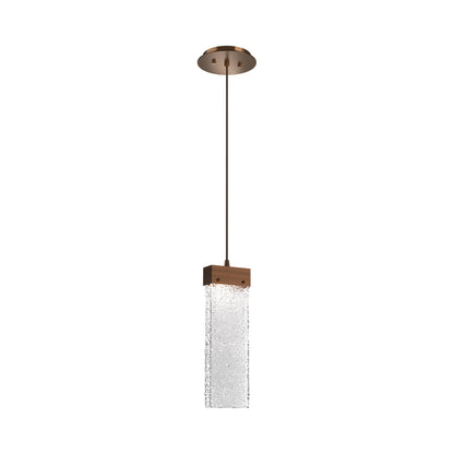 Parallel LED Pendant Light in Oil Rubbed Bronze/Crystal Rimelight Blown Glass.