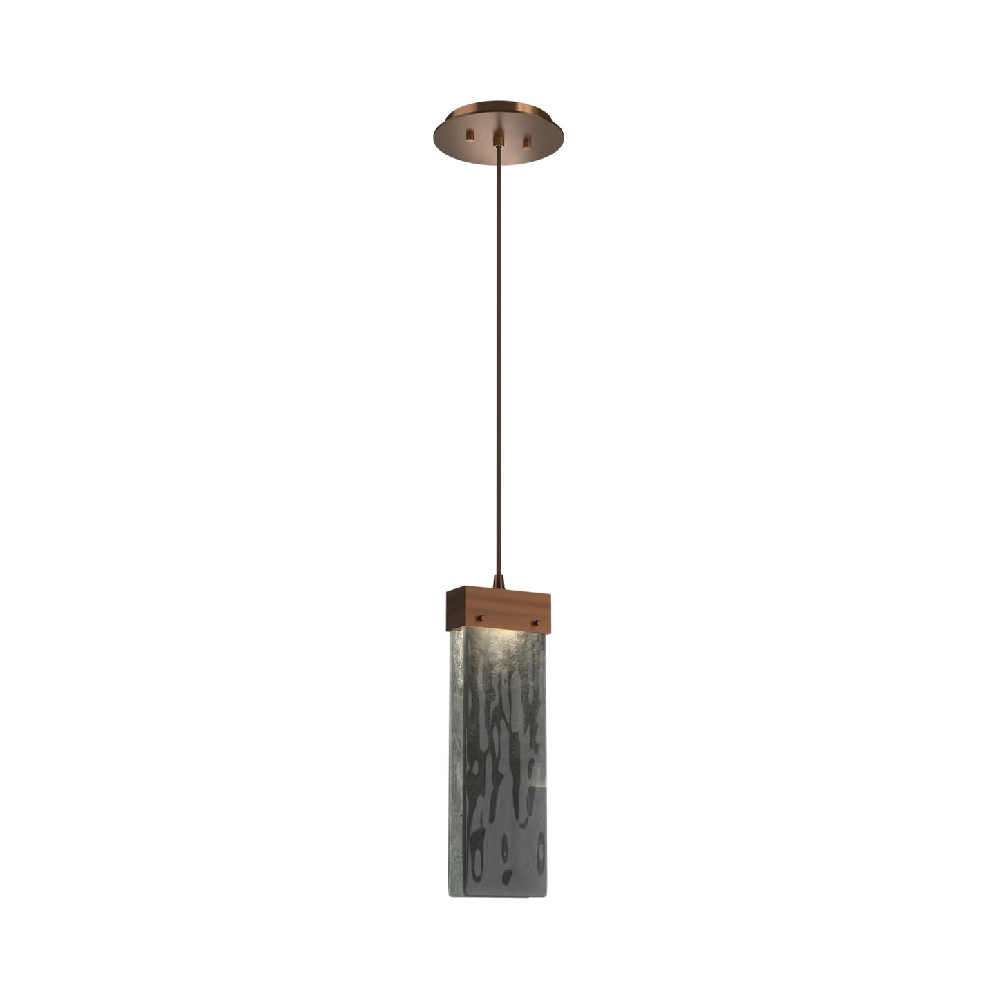 Parallel LED Pendant Light in Oil Rubbed Bronze/Smoke Granite Blown Glass.