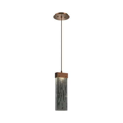 Parallel LED Pendant Light in Oil Rubbed Bronze/Smoke Granite Blown Glass.