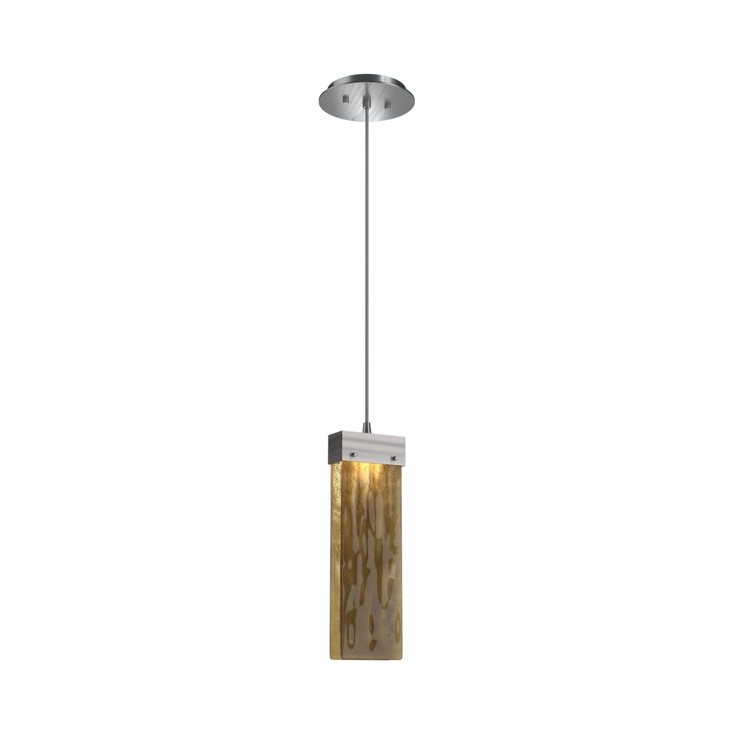 Parallel LED Pendant Light in Satin Nickel/Bronze Granite Blown Glass.