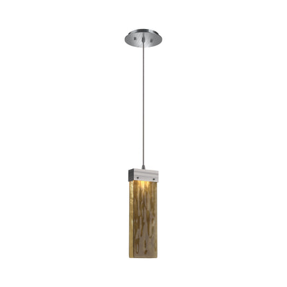 Parallel LED Pendant Light in Satin Nickel/Bronze Granite Blown Glass.