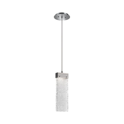 Parallel LED Pendant Light in Satin Nickel/Crystal Rimelight Blown Glass.