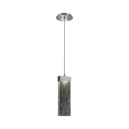 Parallel LED Pendant Light in Satin Nickel/Smoke Granite Blown Glass.