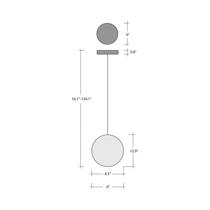 Parallel LED Pendant Light - line drawing.