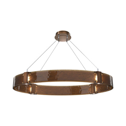 Parallel Oval LED Chandelier in Oil Rubbed Bronze/Bronze Granite Blown Glass.