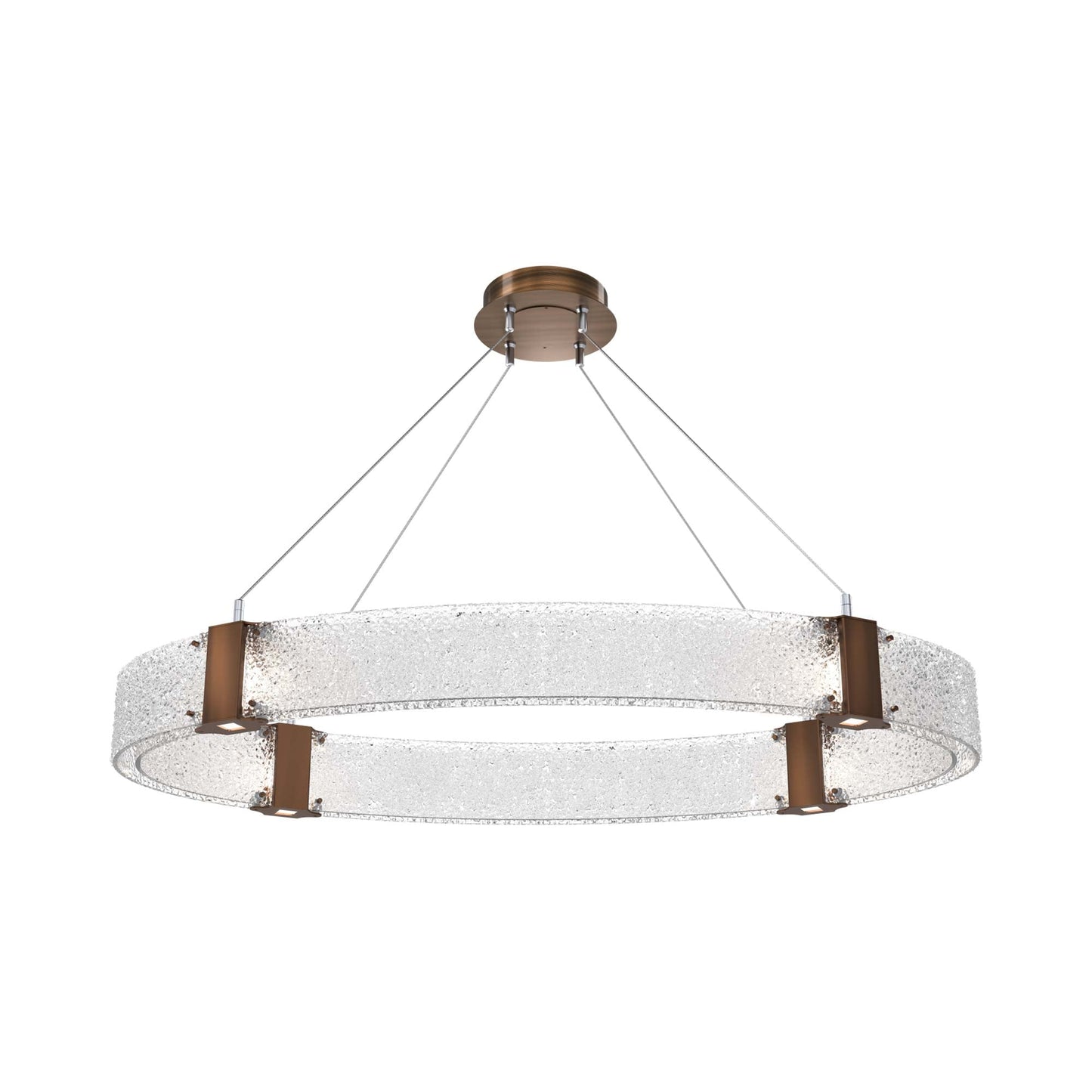Parallel Oval LED Chandelier in Oil Rubbed Bronze/Crystal Rimelight Blown Glass.