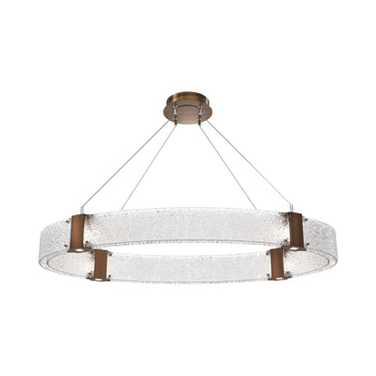 Parallel Oval LED Chandelier in Oil Rubbed Bronze/Crystal Rimelight Blown Glass.
