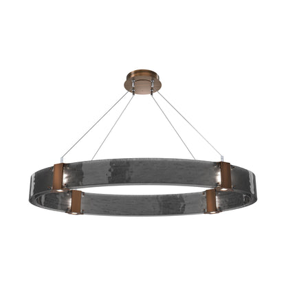 Parallel Oval LED Chandelier in Oil Rubbed Bronze/Smoke Granite Blown Glass.