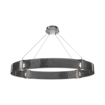 Parallel Oval LED Chandelier in Satin Nickel/Smoke Granite Blown Glass.