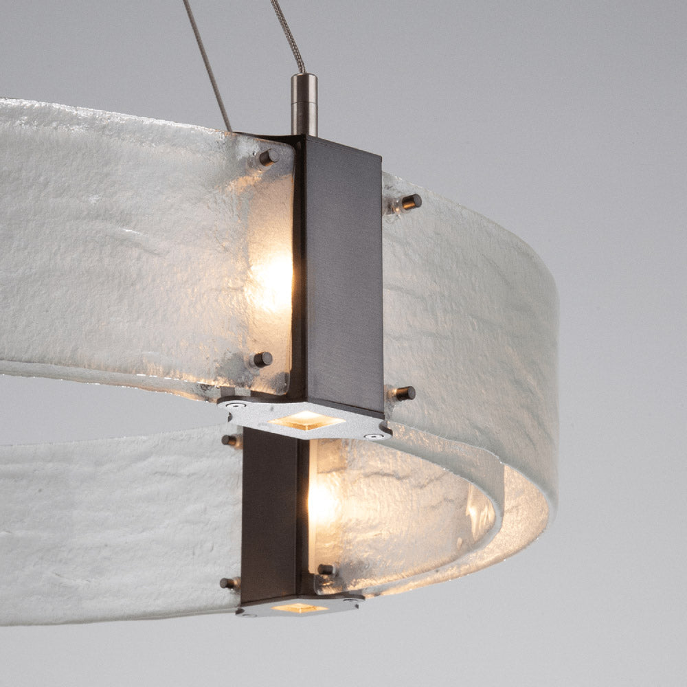 Parallel Oval LED Chandelier in Detail.