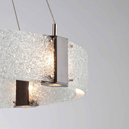 Parallel Oval LED Chandelier in Detail.