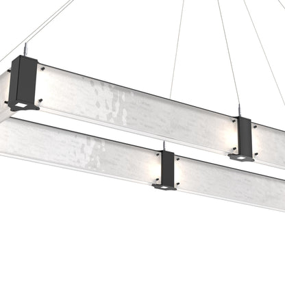 Parallel Rectangular Linear LED Chandelier in Detail.