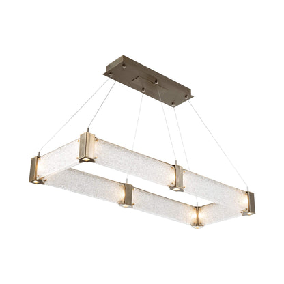 Parallel Rectangular Linear LED Chandelier in Detail.