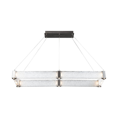 Parallel Rectangular Linear LED Chandelier in Detail.