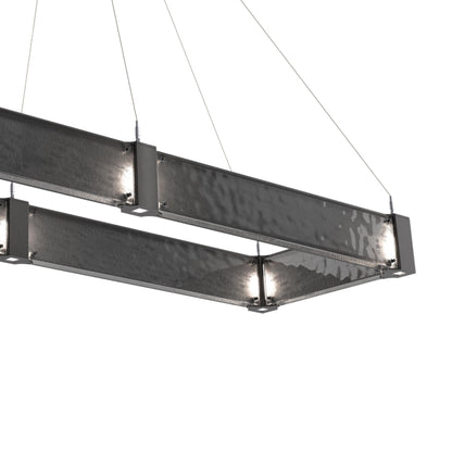 Parallel Rectangular Linear LED Chandelier in Detail.