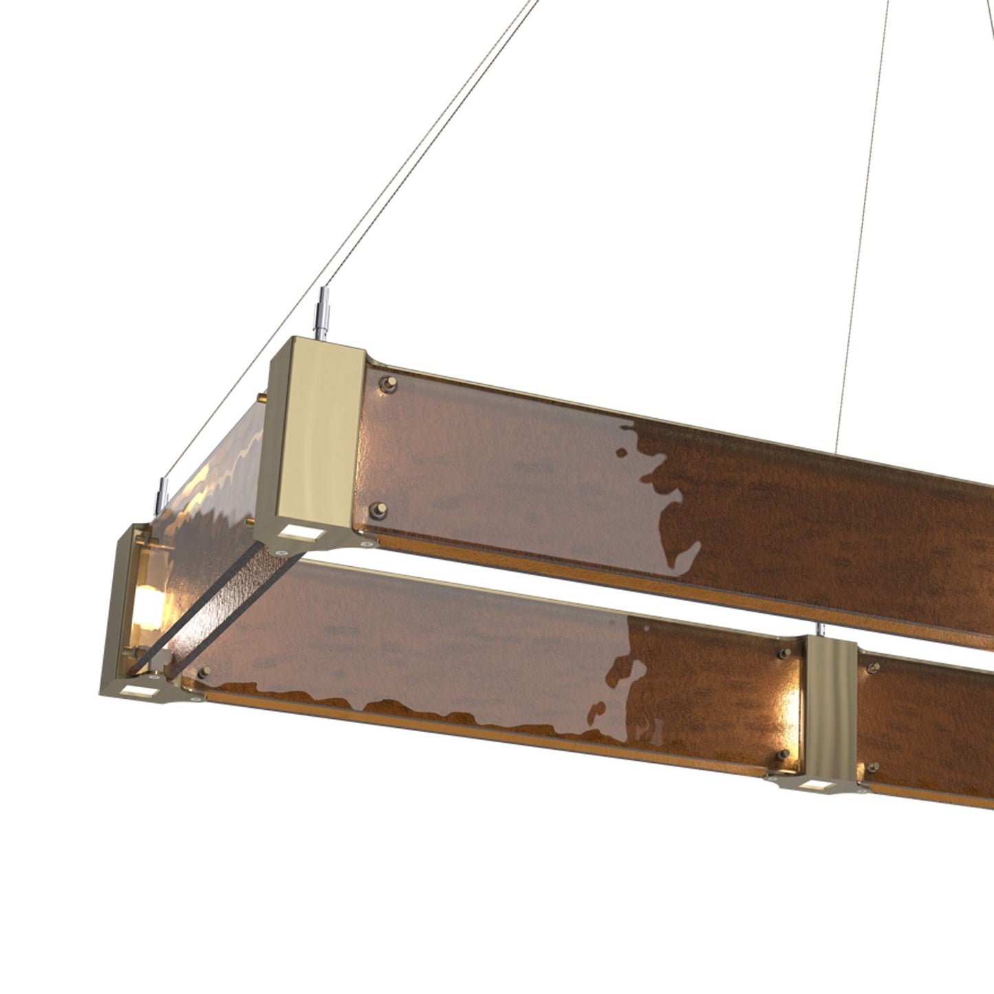 Parallel Rectangular Linear LED Chandelier in Detail.
