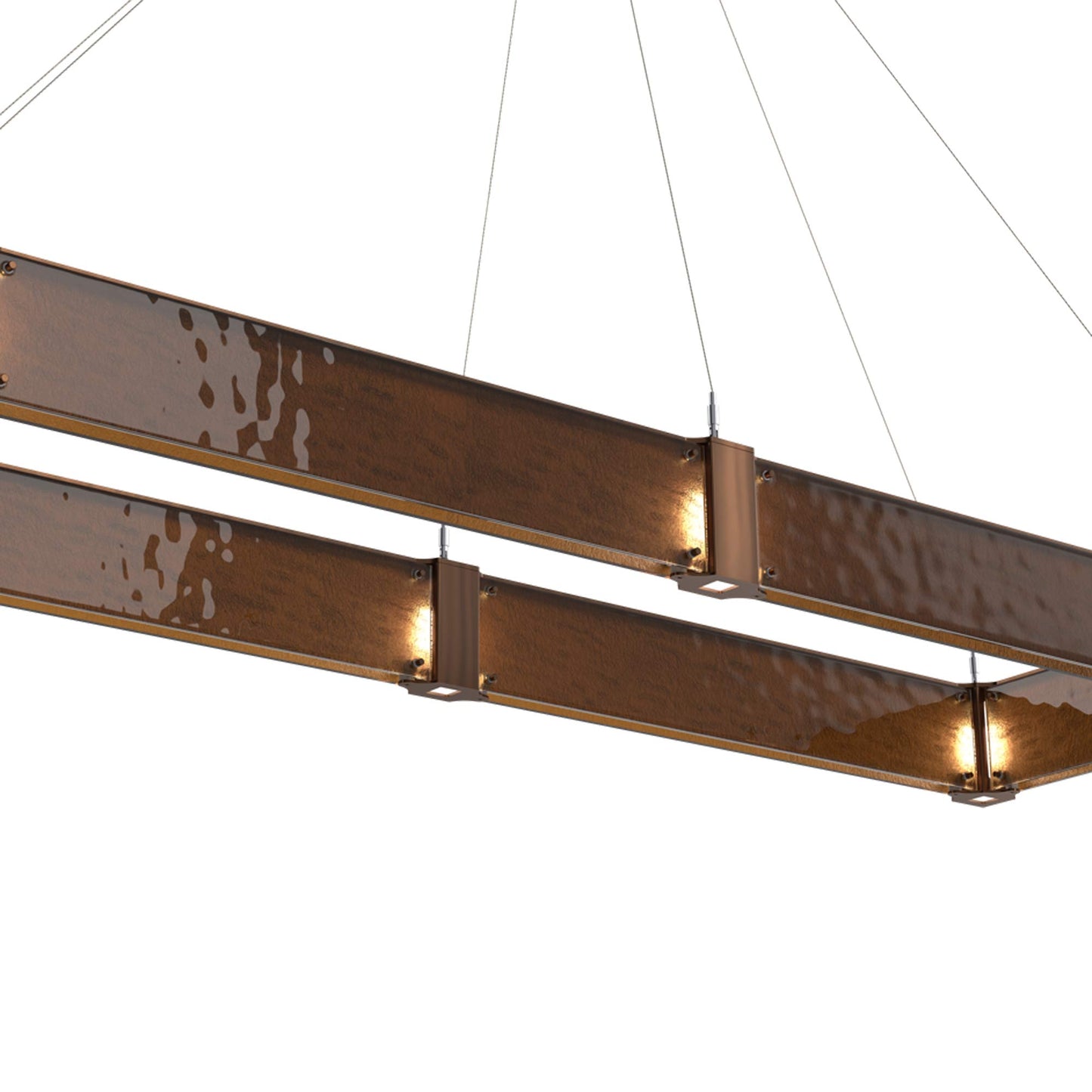 Parallel Rectangular Linear LED Chandelier in Detail.
