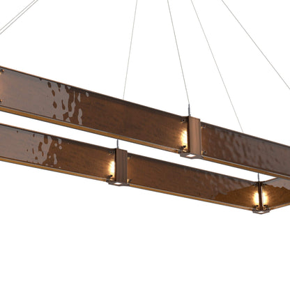 Parallel Rectangular Linear LED Chandelier in Detail.