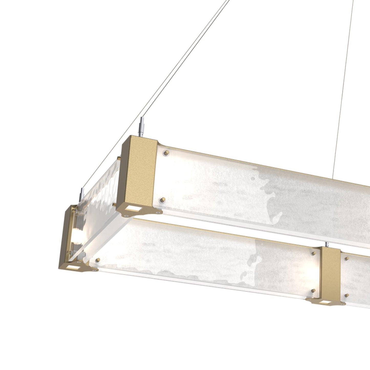 Parallel Rectangular Linear LED Chandelier in Detail.