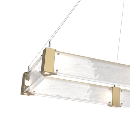 Parallel Rectangular Linear LED Chandelier in Detail.