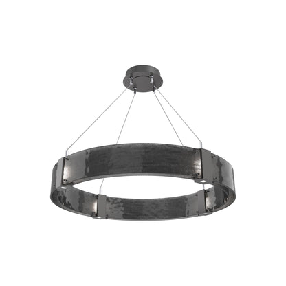 Parallel Ring LED Chandelier in Graphite/Smoke Granite Blown Glass (32.6-Inch).